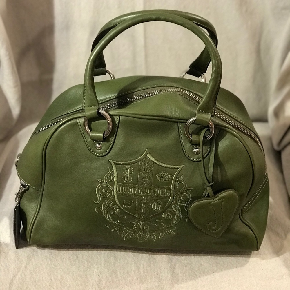 Juicy Couture Genuine Leather Zip top bowler bag